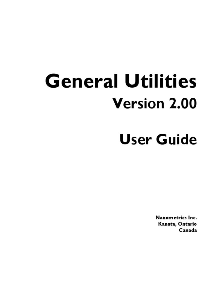 General Utilities User Guide PDF Command Line Interface Computer File