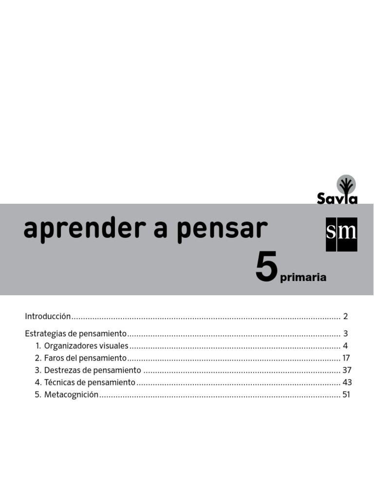 Guía Aprender a Pensar Primaria | PDF | Teoria de la mente | Aprendizaje