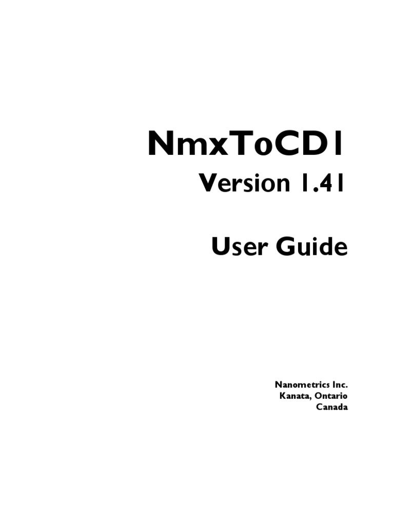 NmxToCD1 UserGuide 14833R3 | PDF | Command Line Interface | Data ...