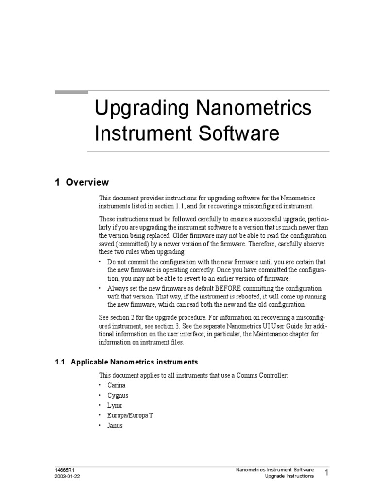 Upgrading Nanometrics Instrument Software: 1 Overview | PDF | Booting ...
