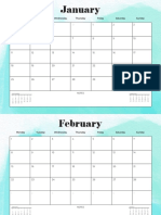 2022 Monthly Calendar