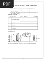 6.OC and SC Test On Single Phase Transformer