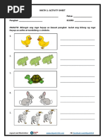 Grade 1 Math Activity Sheets Q1 Week 2 | PDF
