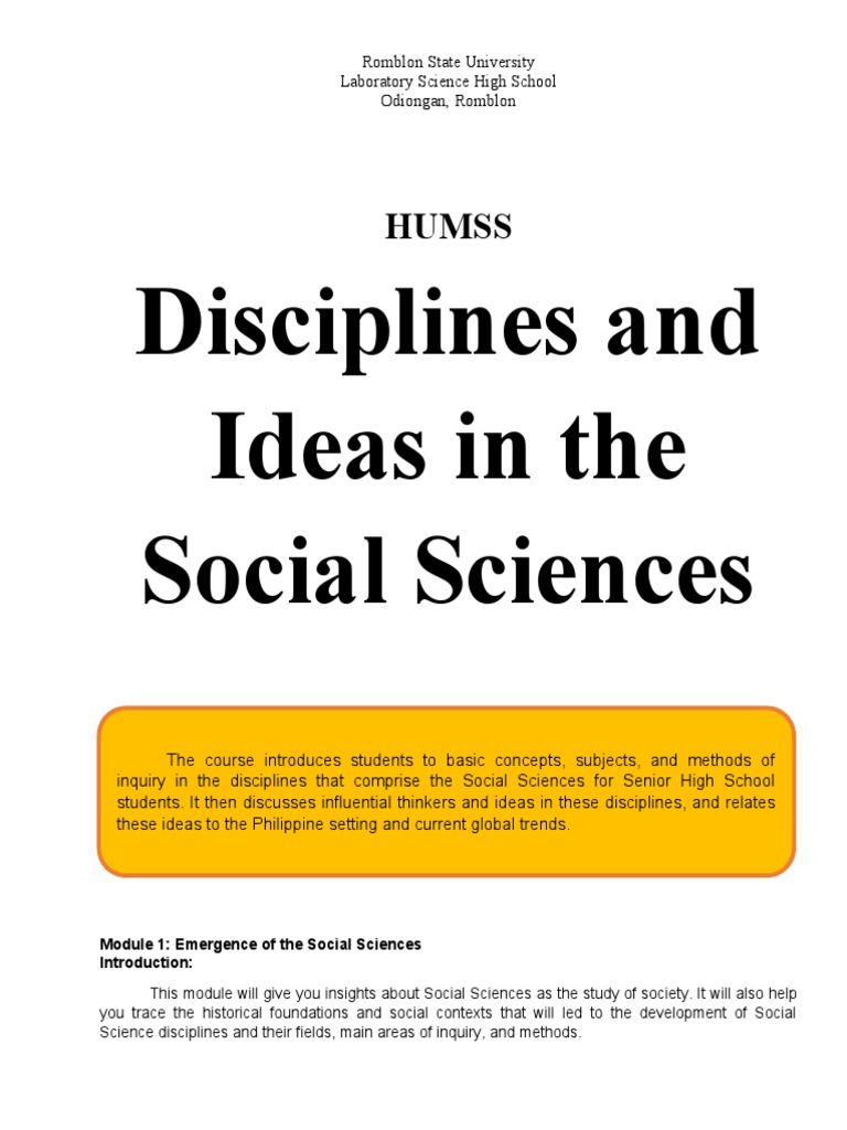 Understanding Social Sciences Foundations | PDF | Social Science ...