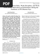 The Effect of Work Ethic, Work Discipline, and Work From Home Motivation On Performance During The Pandemic at PD Dharma Jaya