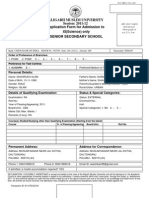 Application Form For Admission To XI (Science) Only Senior Secondary School