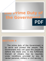 The Prime Duty of The Government