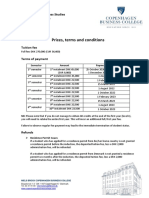 Prices, Terms and Conditions: BSC (Hons) in Business Studies January 2021 Intake