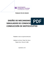 Diseno de Mecanismo para Simulador de Condiciones de Conduccion de Motocicletas