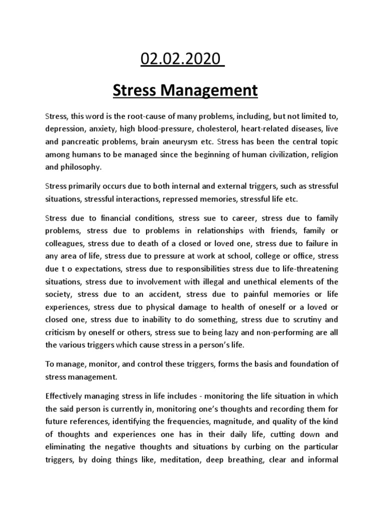 Effective Stress Management Techniques | PDF | Stress Management ...