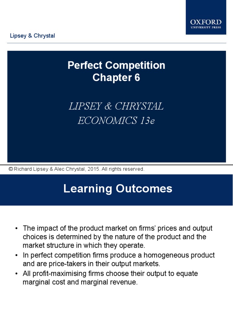 Perfect Competition Lipsey & Chrystal Economics 13E Download Free