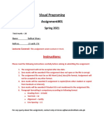 Visual Programing Assignment#01: Instructions