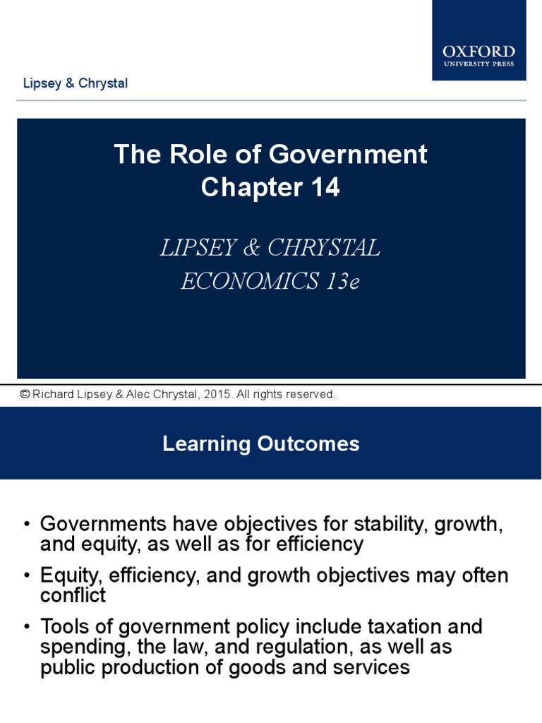 The Role of Government Lipsey & Chrystal Economics 13E PDF