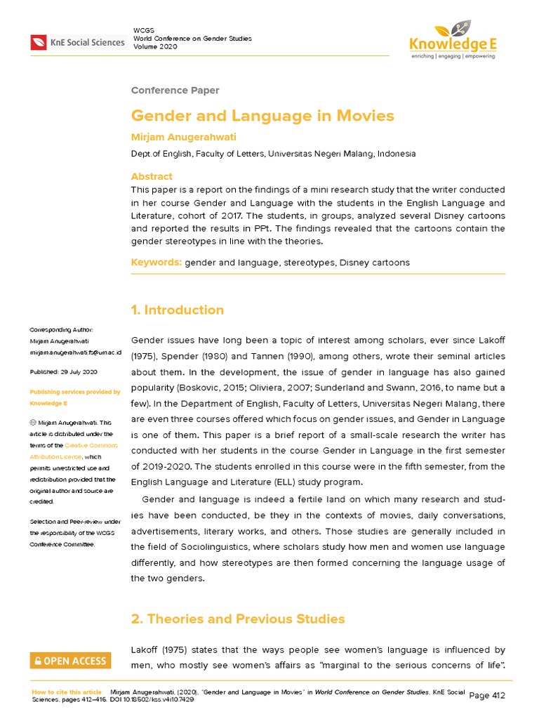Gender Stereotypes in Disney Cartoons | PDF | Gender Role | Gender