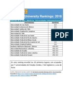 Universidades Latinoamericanas en El RANKING DE 500 MEJORES UNIVERSIDADES EN MEDICINA Y CIENCIAS DE LA VIDA