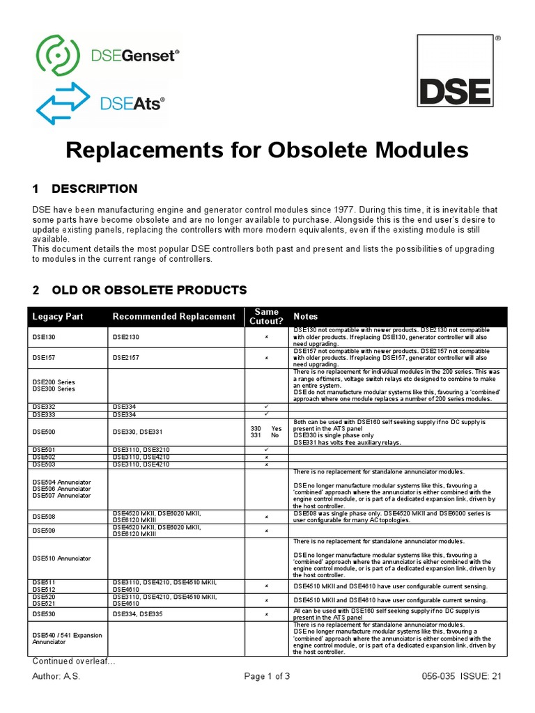 056-035 Replacing Obsolete Modules | PDF | Battery Charger | Electric ...