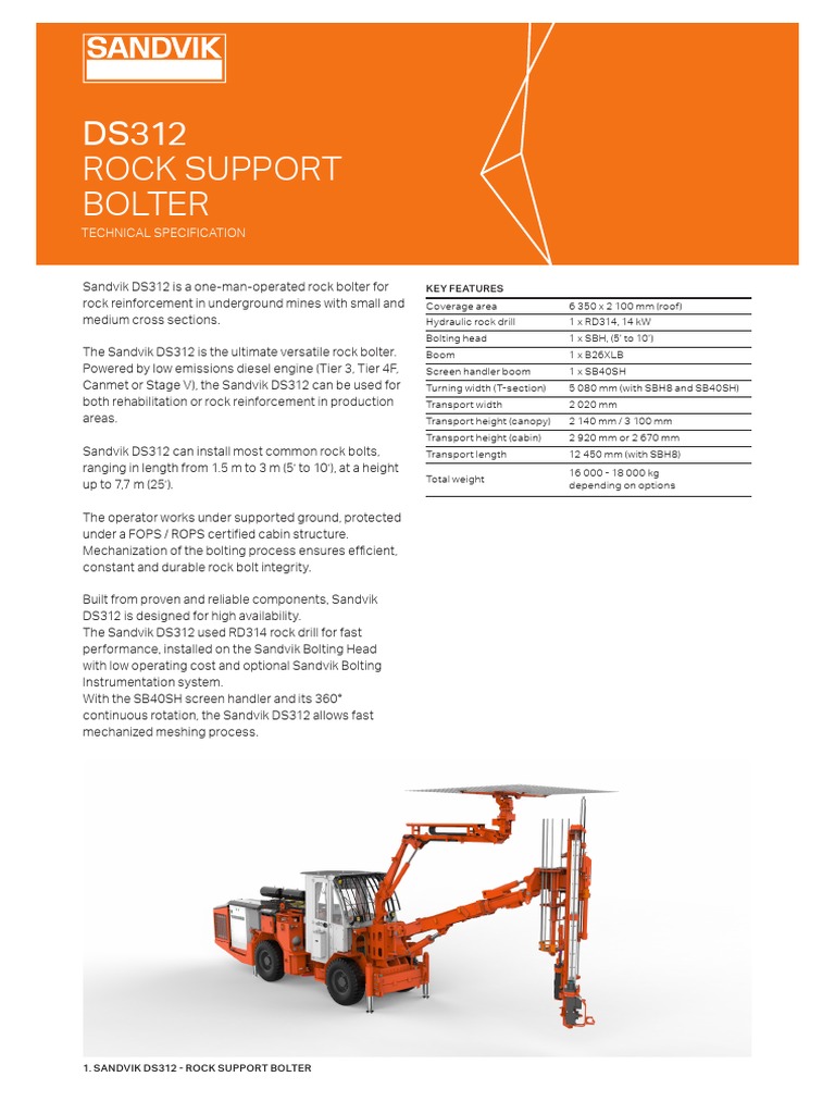 DS312 Specification Sheet English | PDF | Drilling | Truck