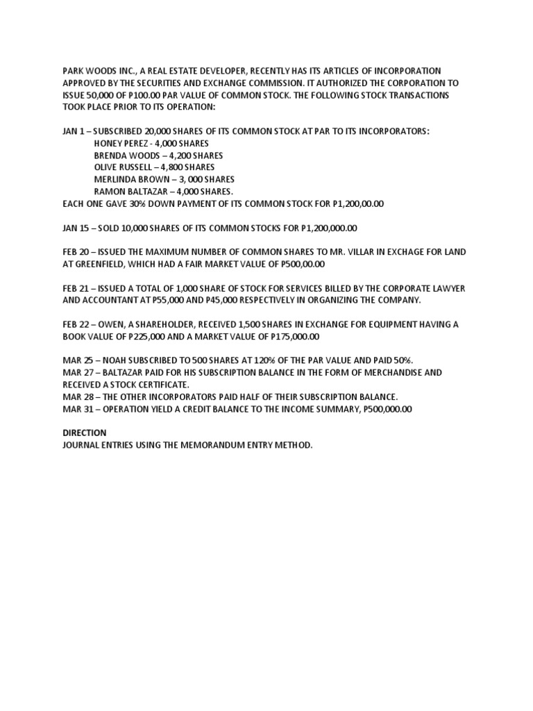 Shareholders Equity Exercises 04032021 Pdf Capital Surplus Stocks