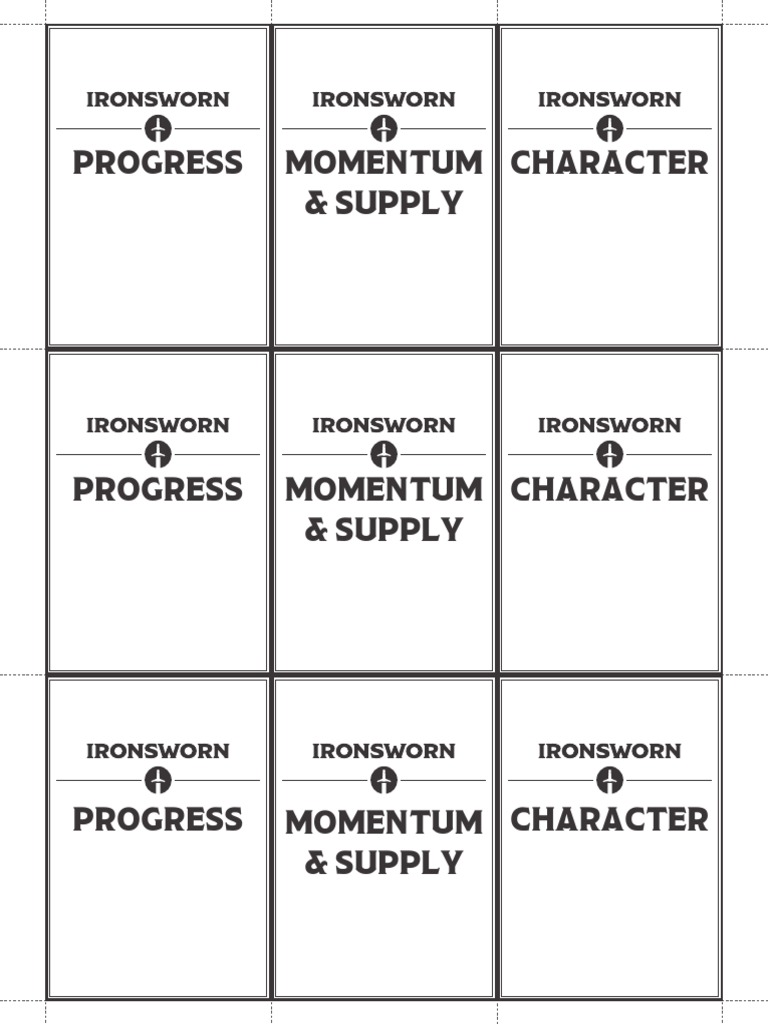 Ironsworn Character Cards PDF Leisure Sports