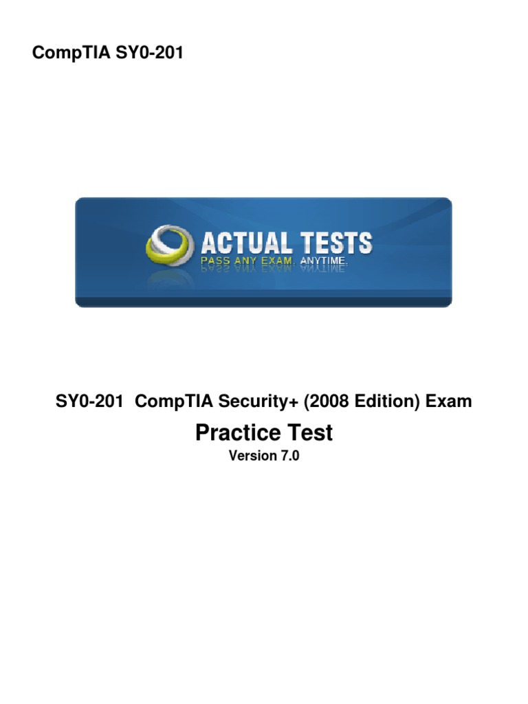 CompTIA Security+ SY0-201 Practice Exam | PDF