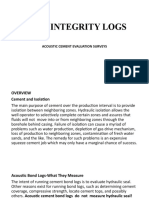 Well Integrity Logs: Acoustic Cement Evaluation Surveys (CBL