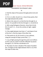 Assignment On Straight Lines