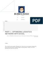 Part I Optimizing Logistics Network