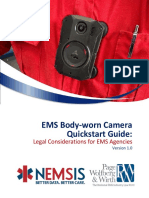 EMS Body Worn Camera Quickstart Guide Legal Considerations 06.2021