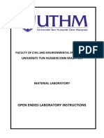 Universiti Tun Hussein Onn Malaysia: Open Ended Laboratory Instructions