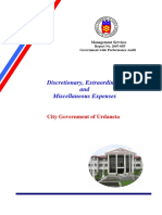 Discretionary, Extraordinary and Miscellaneous Expenses: City Government of Urdaneta
