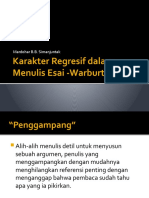 Karakter Regresif Dalam Menulis Esai - Warburton