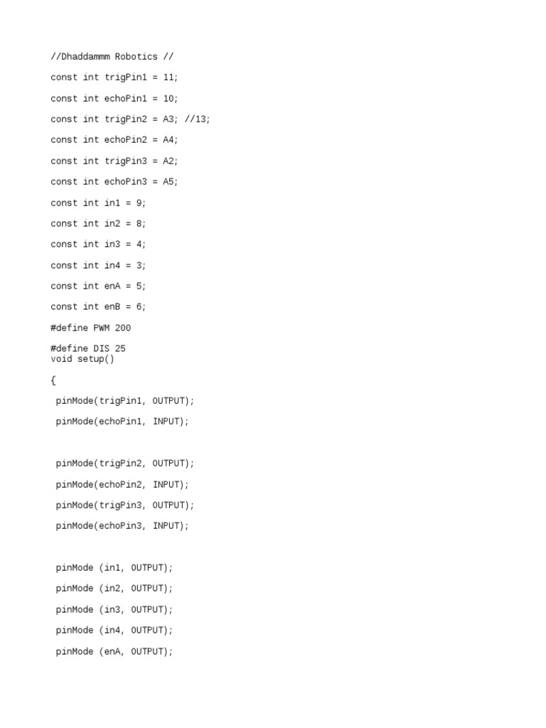Arduino Obstacle Avoidance Code | PDF | Computer Engineering | Computer ...