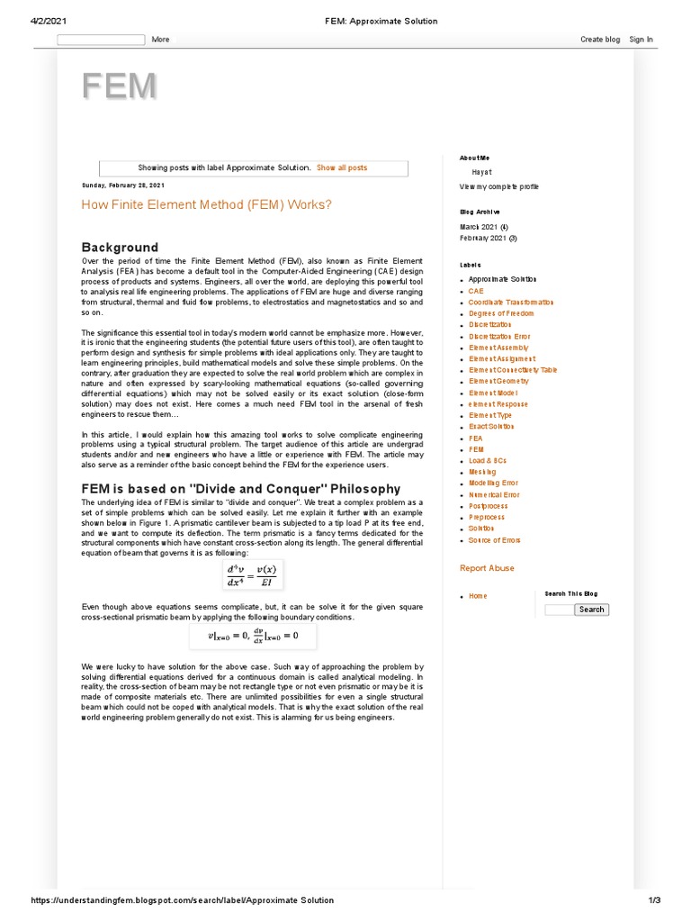 Understanding Finite Element Method Basics | PDF | Finite Element ...
