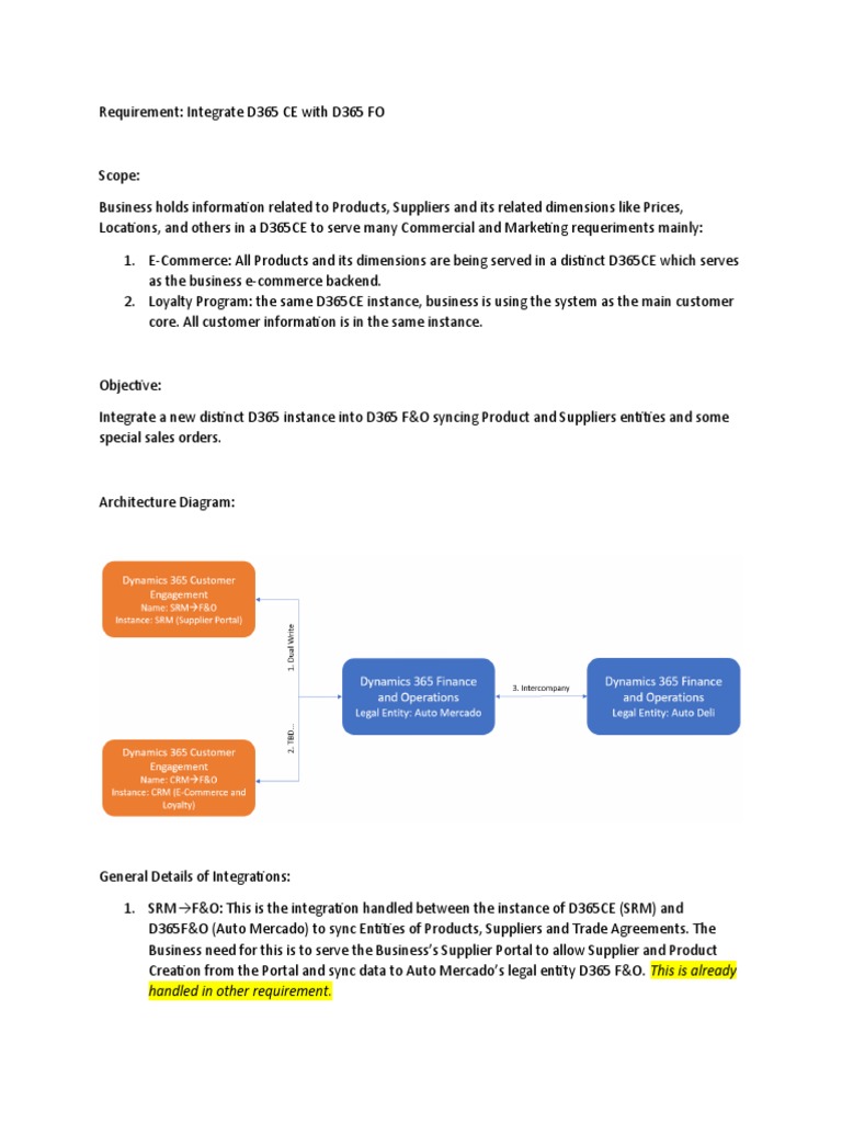 D365 CE and FO Integration Requirements | PDF | Customer Relationship ...