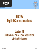 TN 303 Digital Communications: Lecture #5 Differential Pulse Code Modulation & Delta Modulation