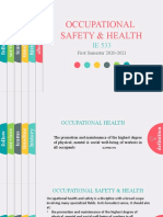 Occupational Safety & Health: First Semester 2020-2021