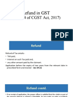 Refund in GST: (Sec. 54 of CGST Act, 2017)