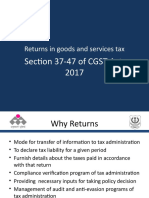 Returns in Goods and Services Tax: Section 37-47 of CGST Act, 2017