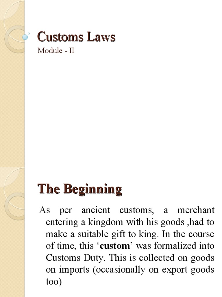 Overview of Customs Laws in India | PDF | Dumping (Pricing Policy ...