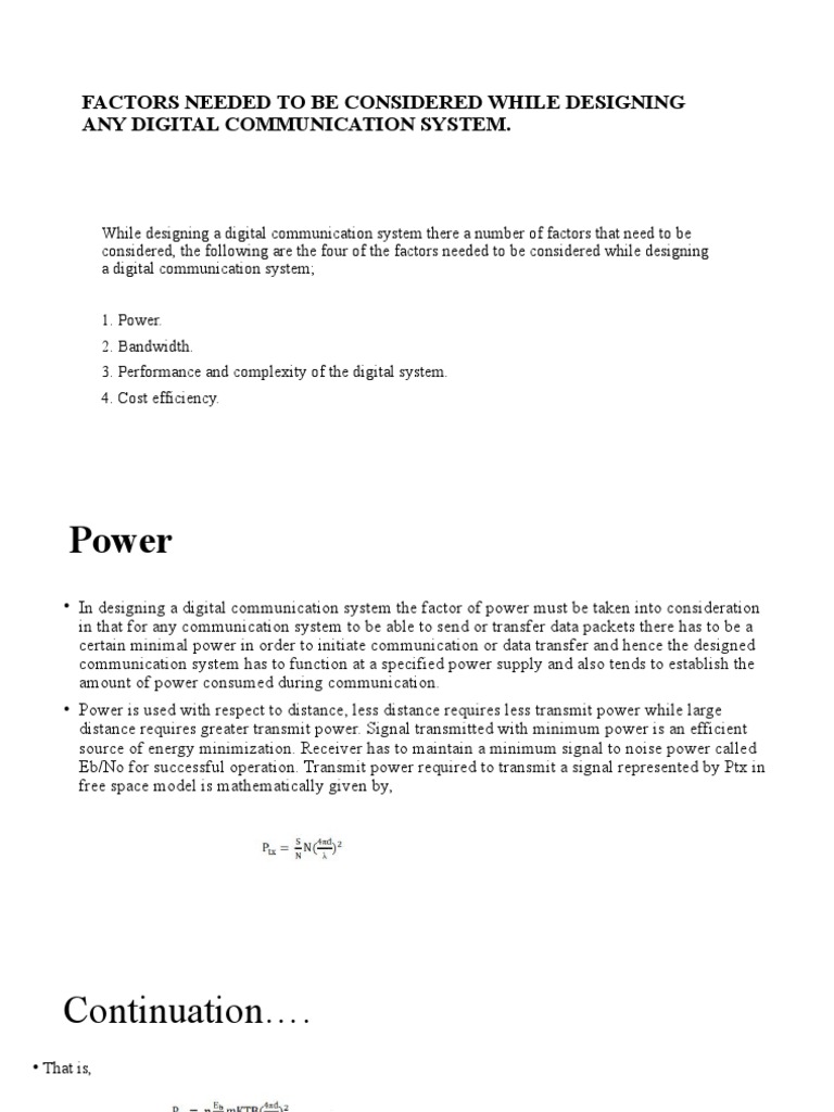 4 Key Factors for Designing Digital Communication Systems PDF Bandwidth (Signal Processing