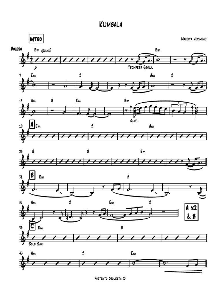 Kumbala Partitura Completa PDF