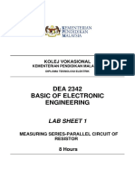 DEA 2342 Basic of Electronic Engineering: Lab Sheet 1