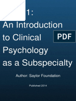 Unit 01 An Introduction To Clinical Psychology As A Subspecialty