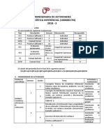 Cronograma de Actividades - Estadística Inferencial 2018-3