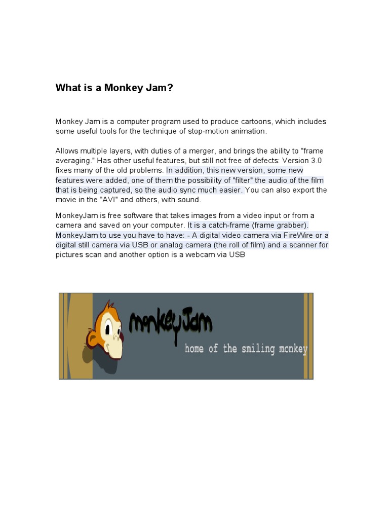 Monkey Jam Report PDF Imaging Computing