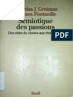 Sémiotique Des Passions. Des États de Choses Aux États Dâme by Jacques Fontanille, Algirdas Julien Greimas