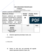 Evaluación Variaciones Porcentuales Adecuación Curricular de Acceso