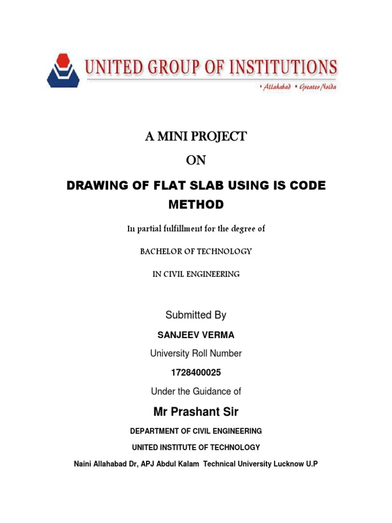 Flat Slab Design Using IS Code | PDF | Column | Length