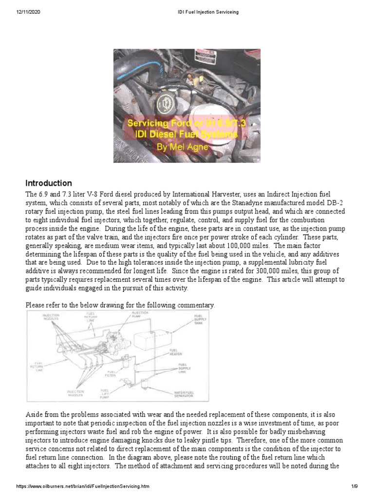 IDI Fuel Injection Serviceing | PDF | Fuel Injection | Throttle