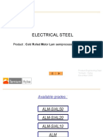 Electrical Steel: Product: Cold Rolled Motor Lam Semiprocessed Non-Oriented